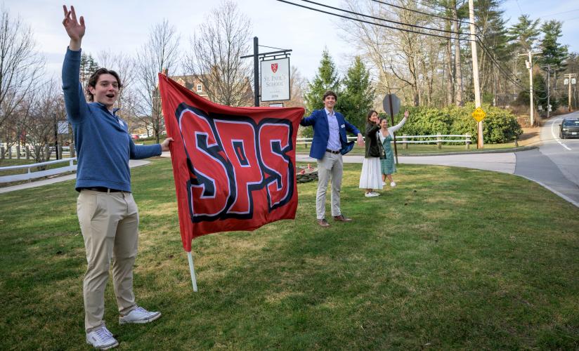 Students welcome visitors during Spring Visit Days