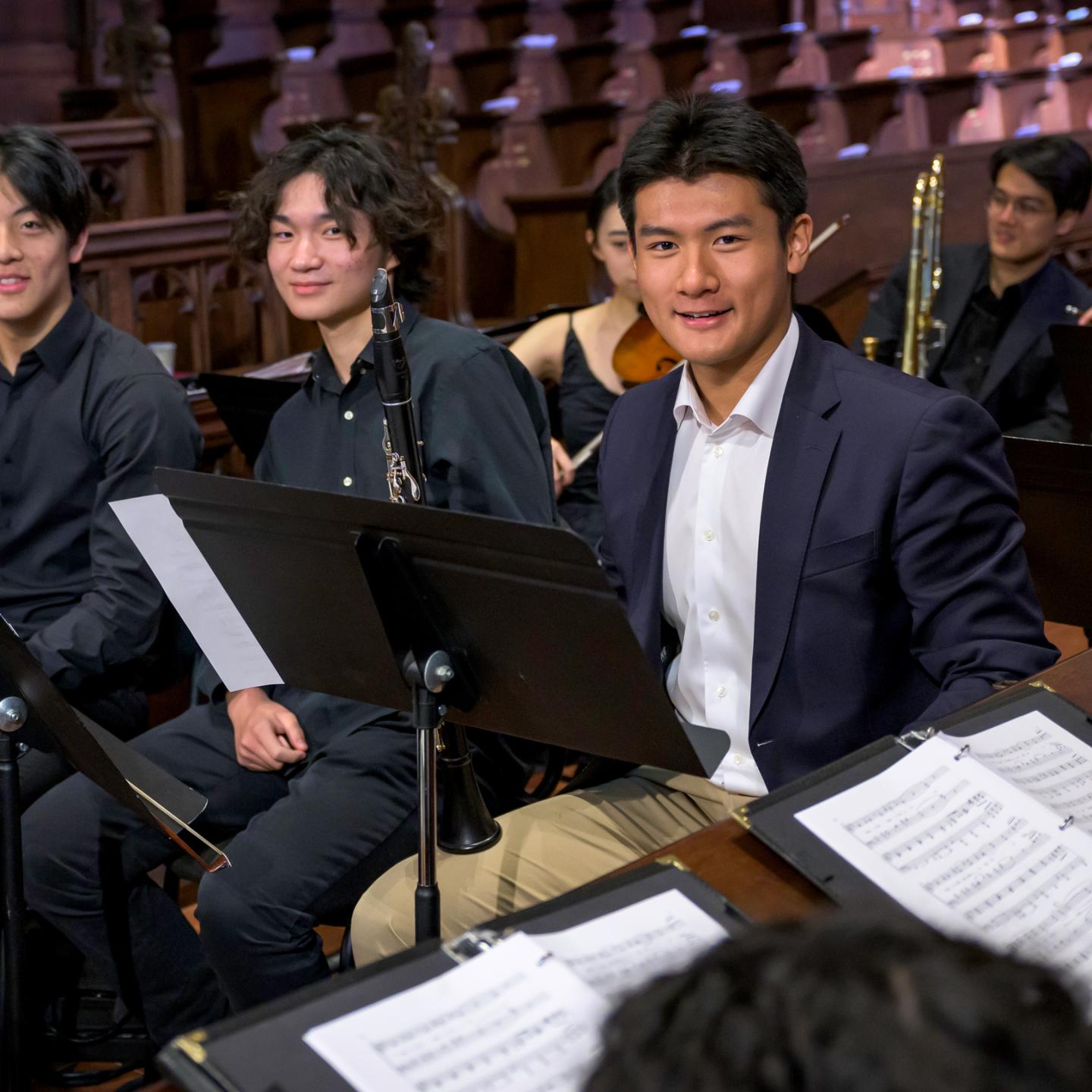 Kevin Wu '25 performs with fellow musicians during Family Weekend in 2024