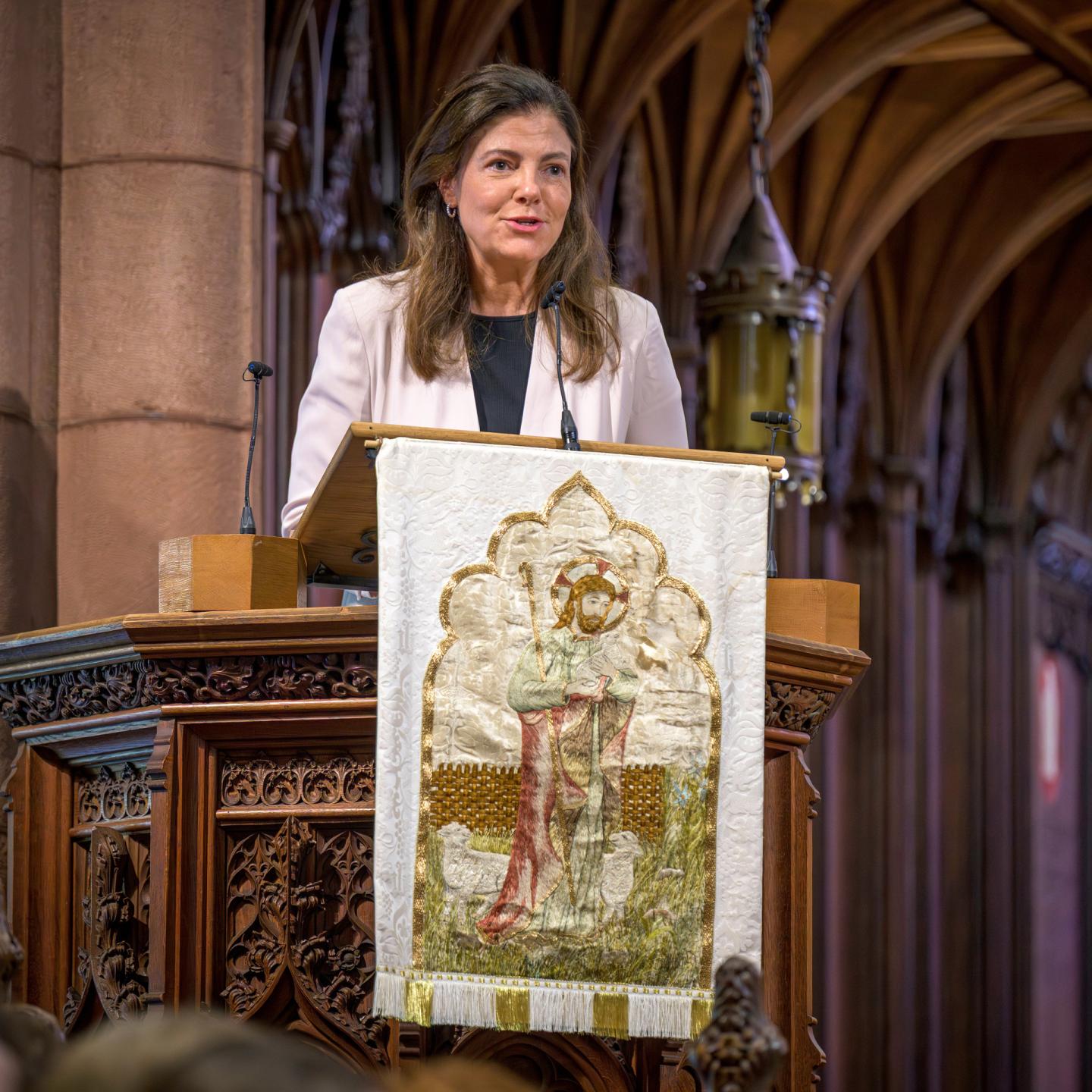 83rd Governor Kelly Ayotte spoke in the Chapel of St. Peter and St. Paul on July 15, 2025 at St. Paul's School in Concord, NH.