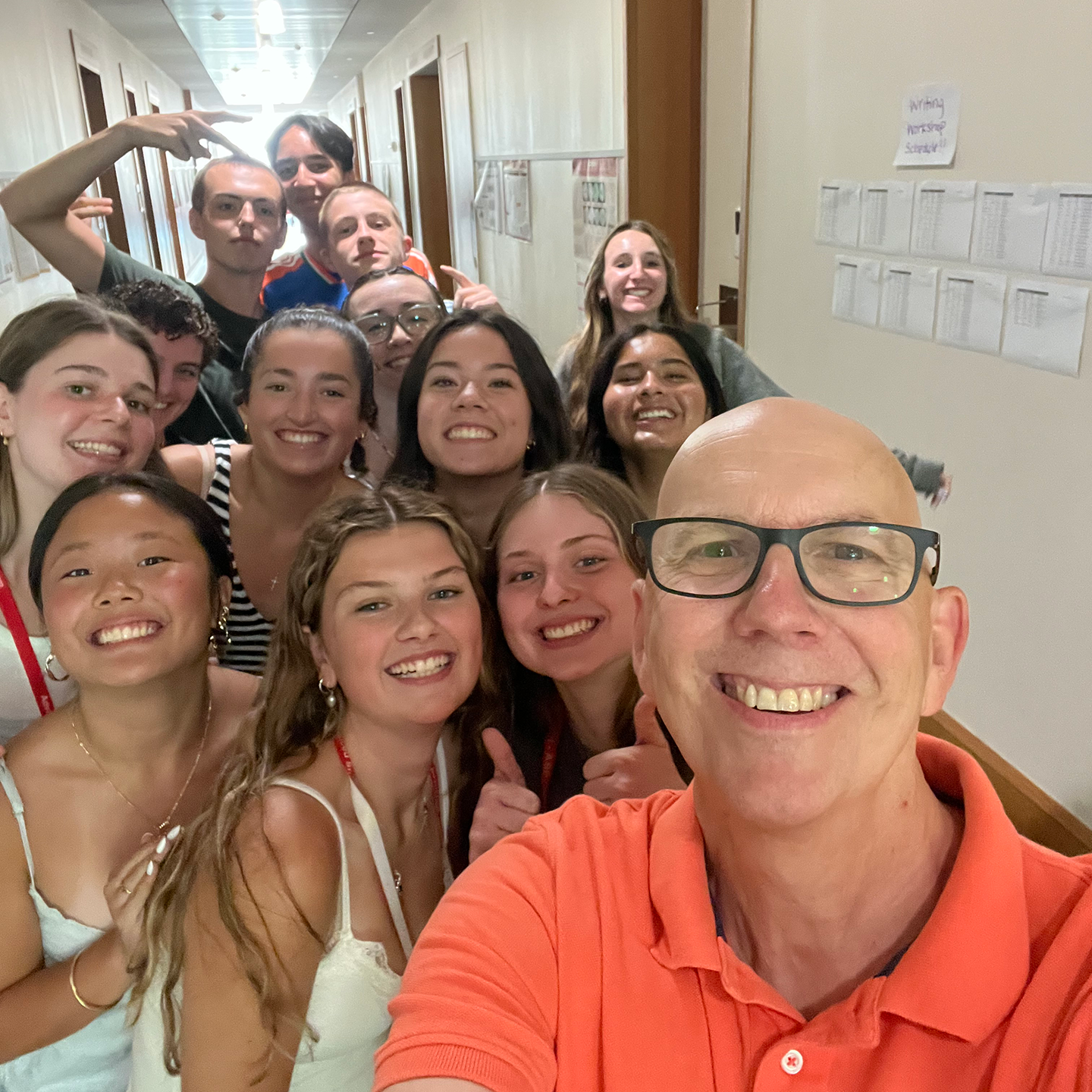 Selfie of John Phillips with his class in 2025