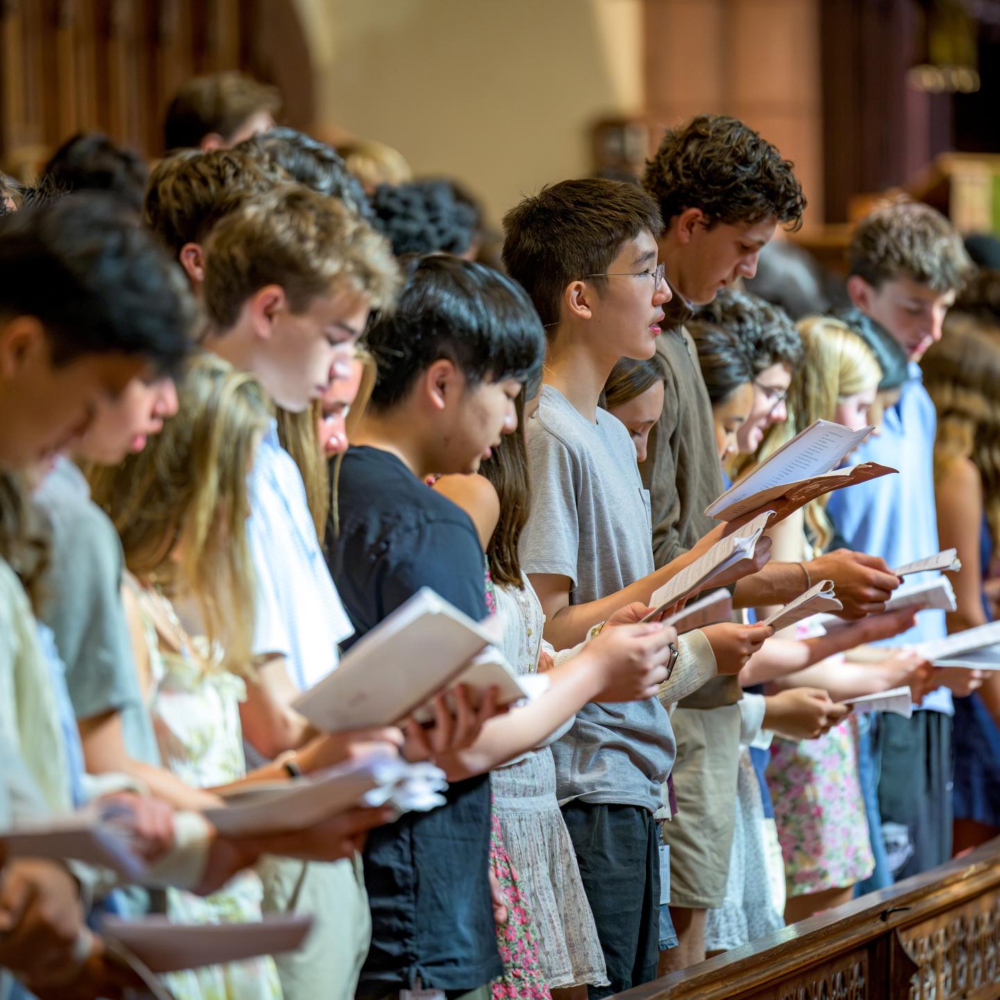 Students singing in Chapel during Fall Convocation 2026