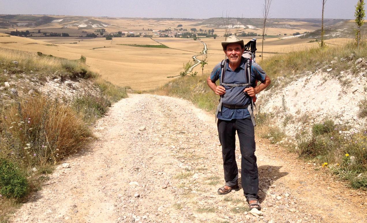 David Atkinson '59 on the Meseta, the plains between Burgos and Leon, Spain, In 2014