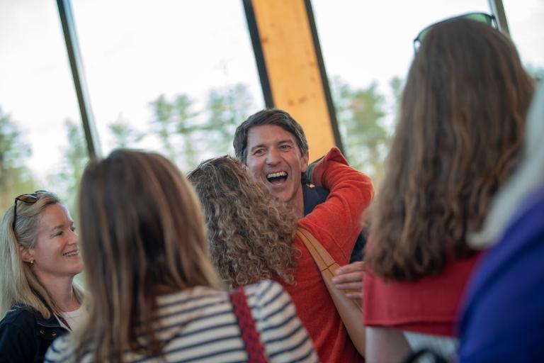 Alumni at welcome back reception during Anniversary Weekend 2025