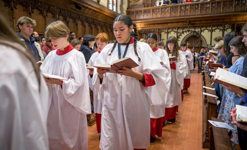 Choir procession for Winter Convocation 2023