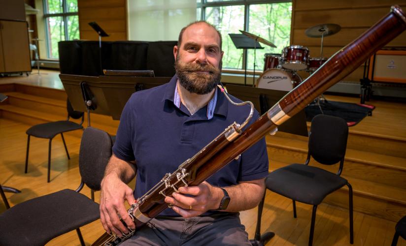 Drew Inzer with the bassoon