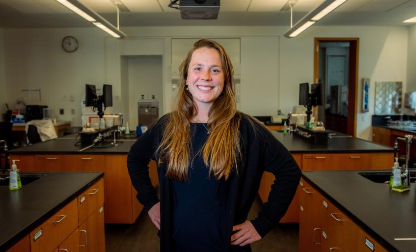 Science Teacher Sarah Boylan in her ASEP Classroom in the Lindsay Center for Math and Science at St. Paul's School.
