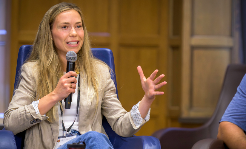 Emily Blundo ASP'15 speaking during the career panel at Alumni Day 2025