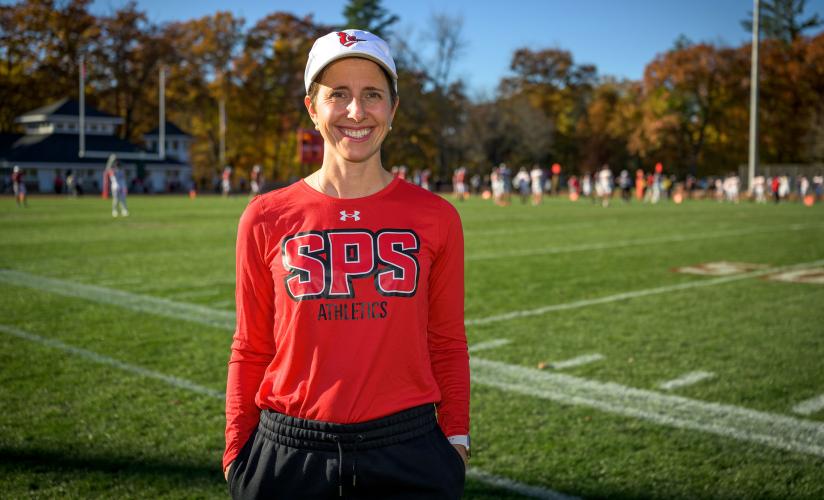 Kate Doyle on the sidelines at an athletic event