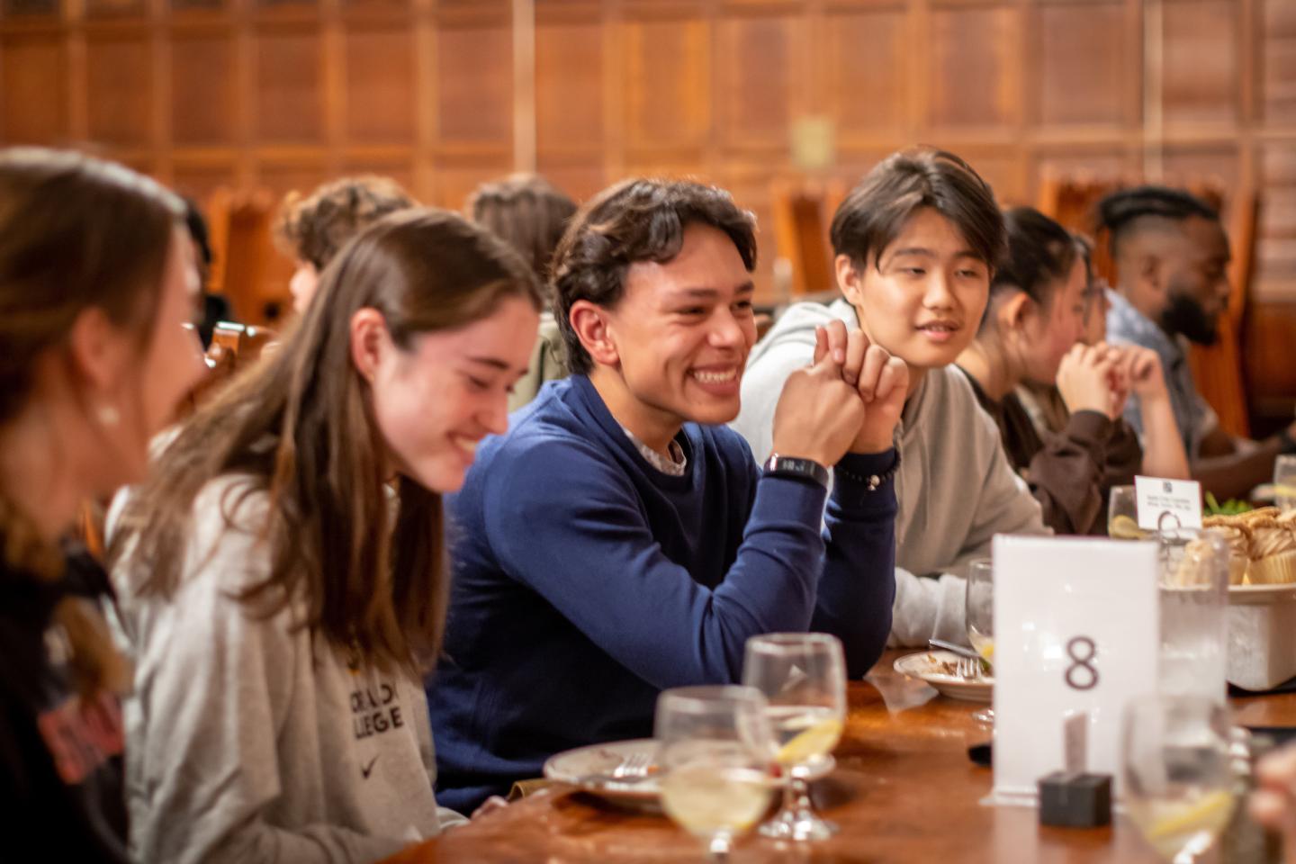 Students seated for meal