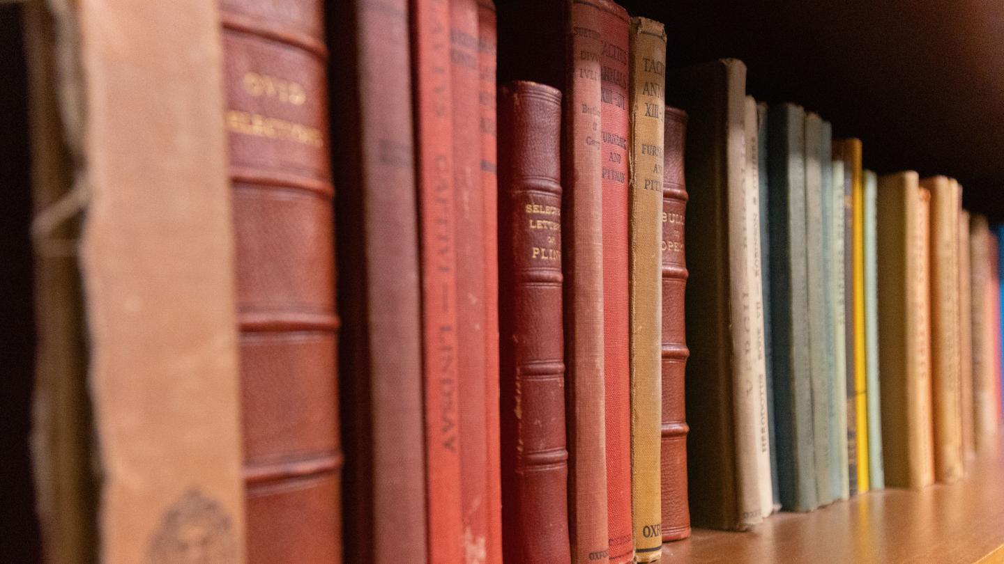 Classics books on a shelf
