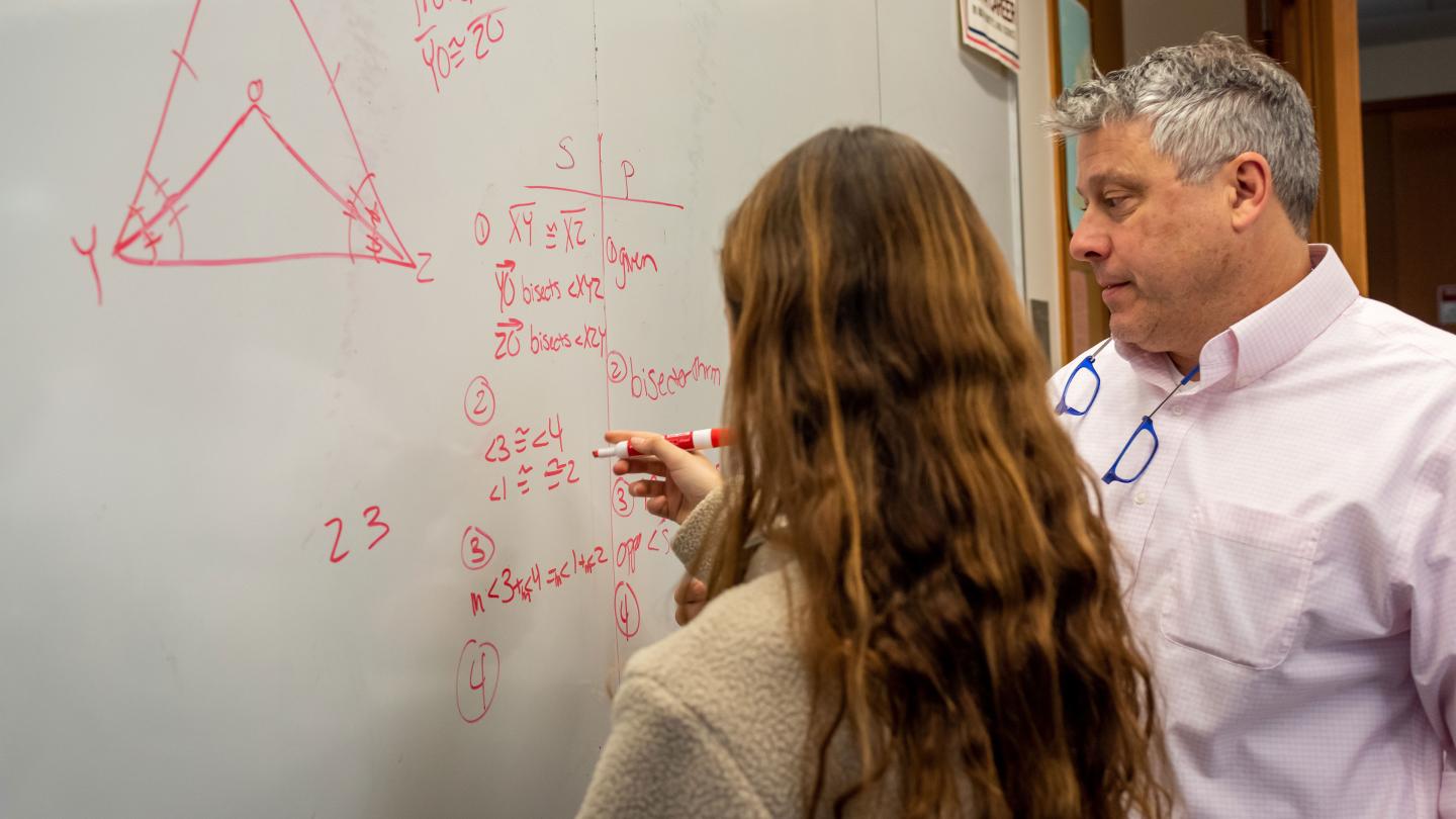 Scott Heitmiller in math class.