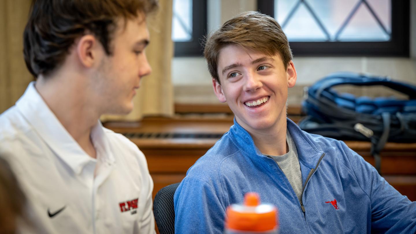 Two students in Humanities class. 