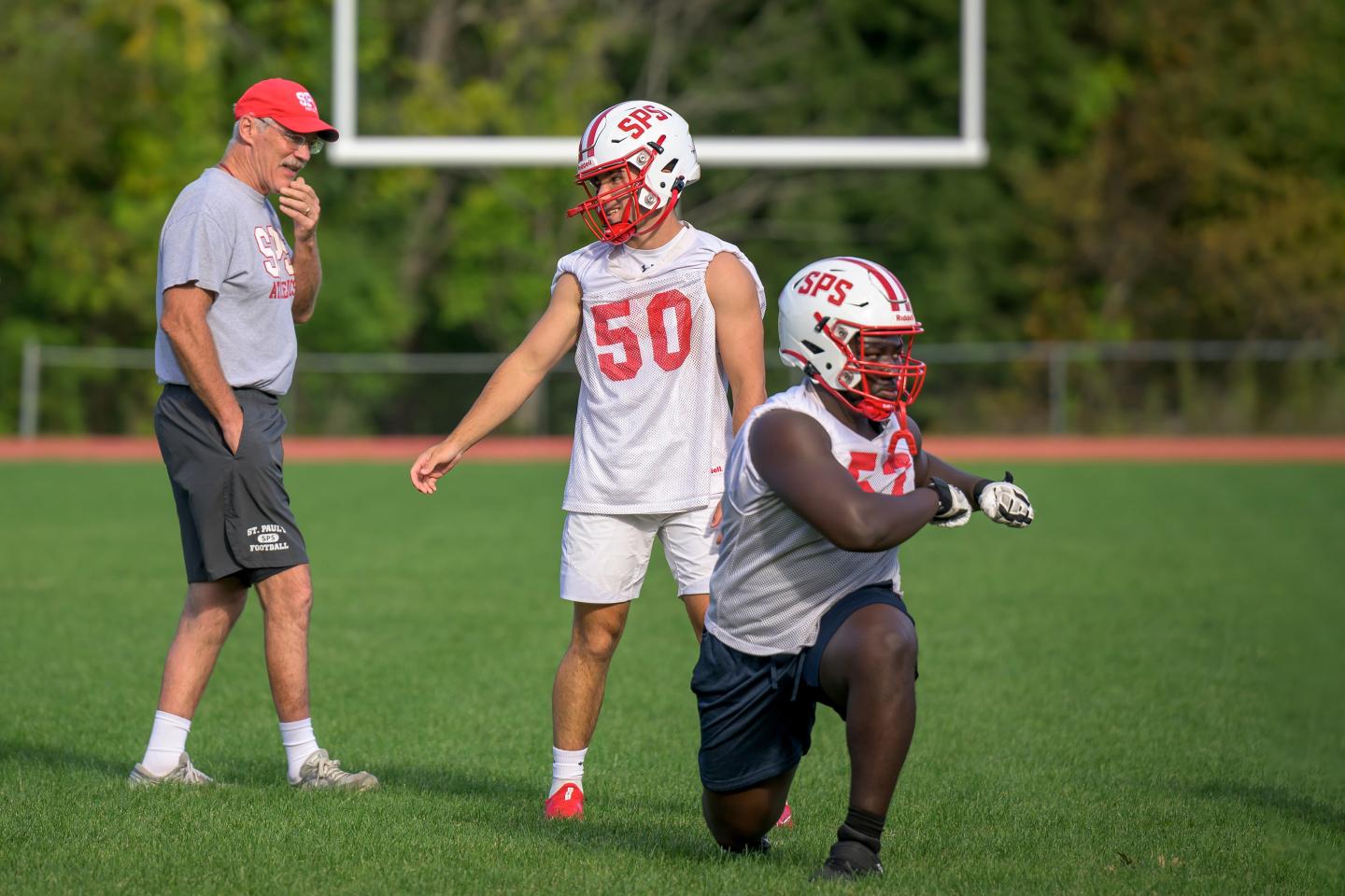 Jack Bretl at football practice