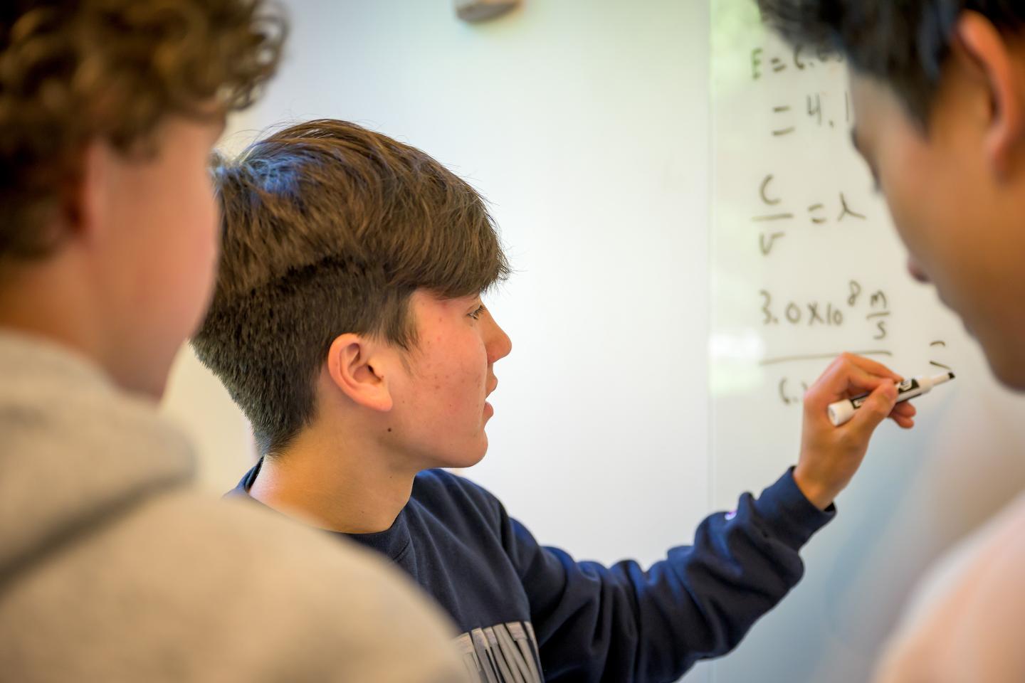 Ian Chang in Chem 1 Honors class