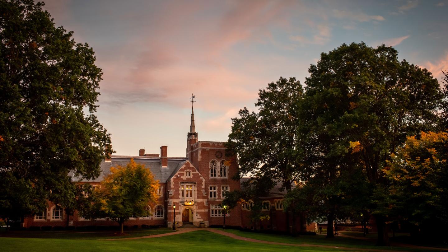 Schoolhouse at dusk