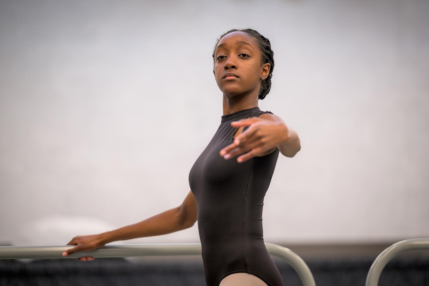 Lauren Edouard in ballet class