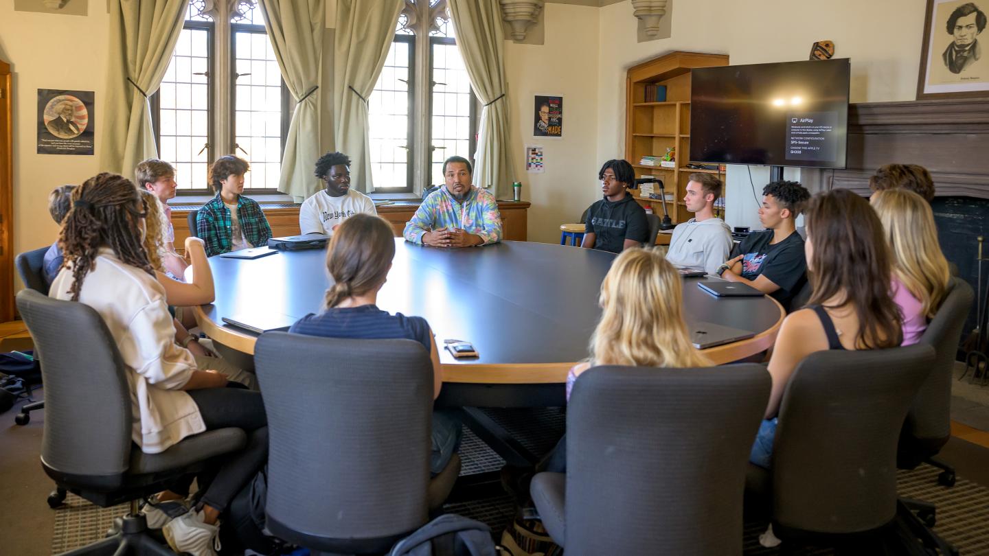 Gyasi Ross in classroom