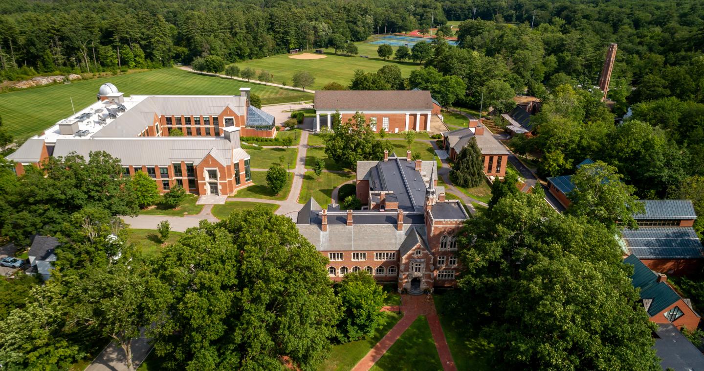Aerial of the Academic area of campus