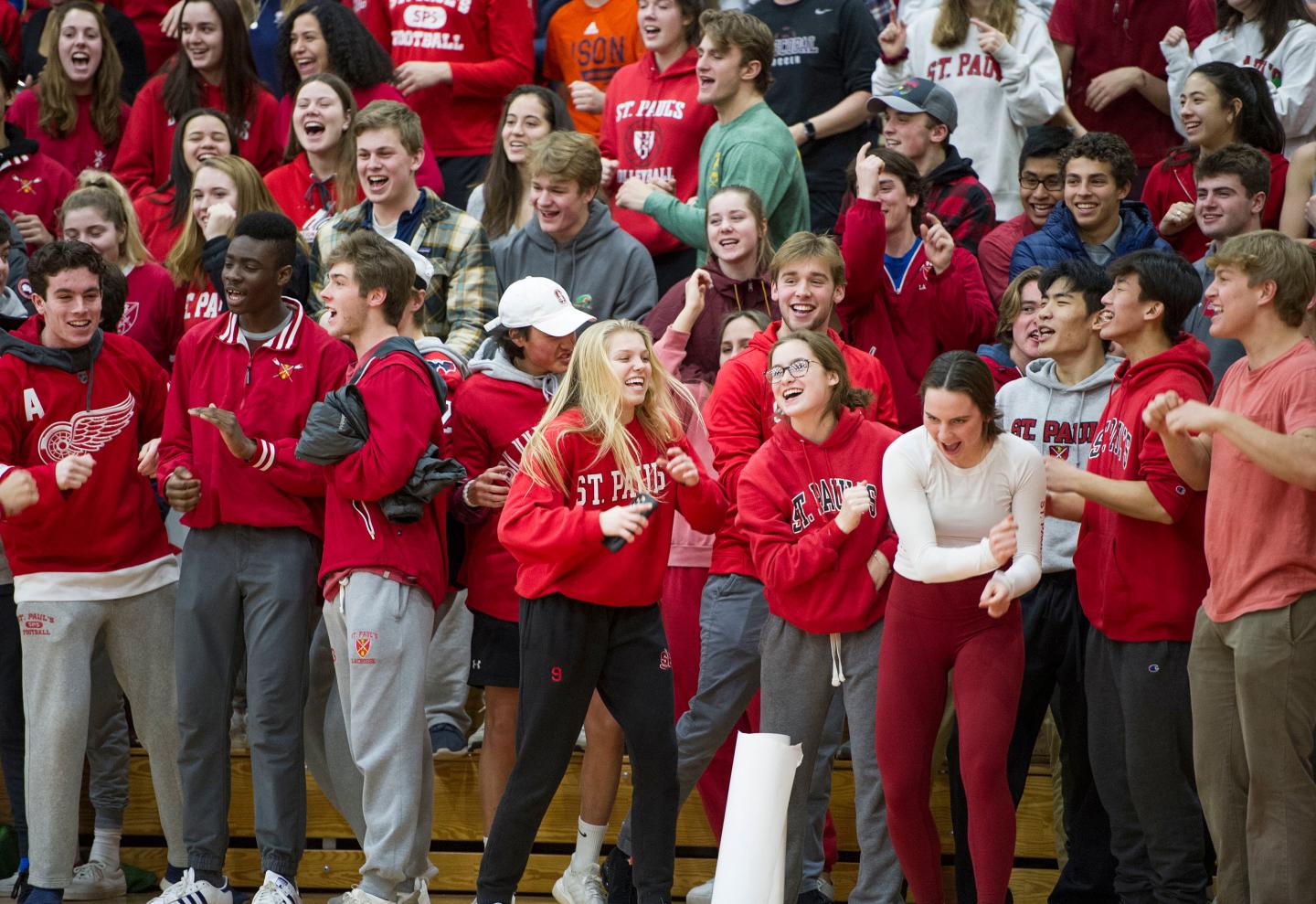 Fans at girls basketball game
