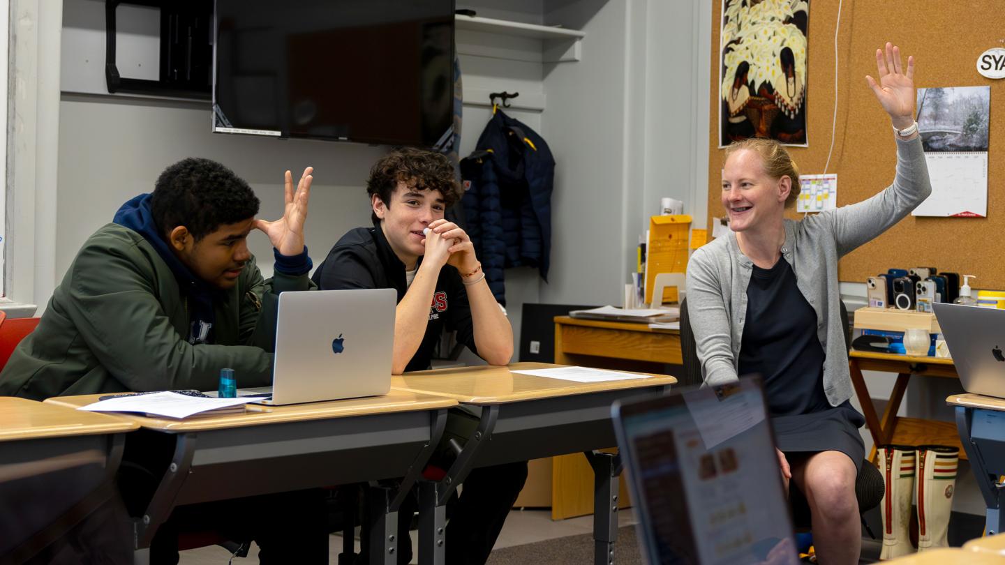 Spanish Teacher Meredith Finch in Spanish 1 class