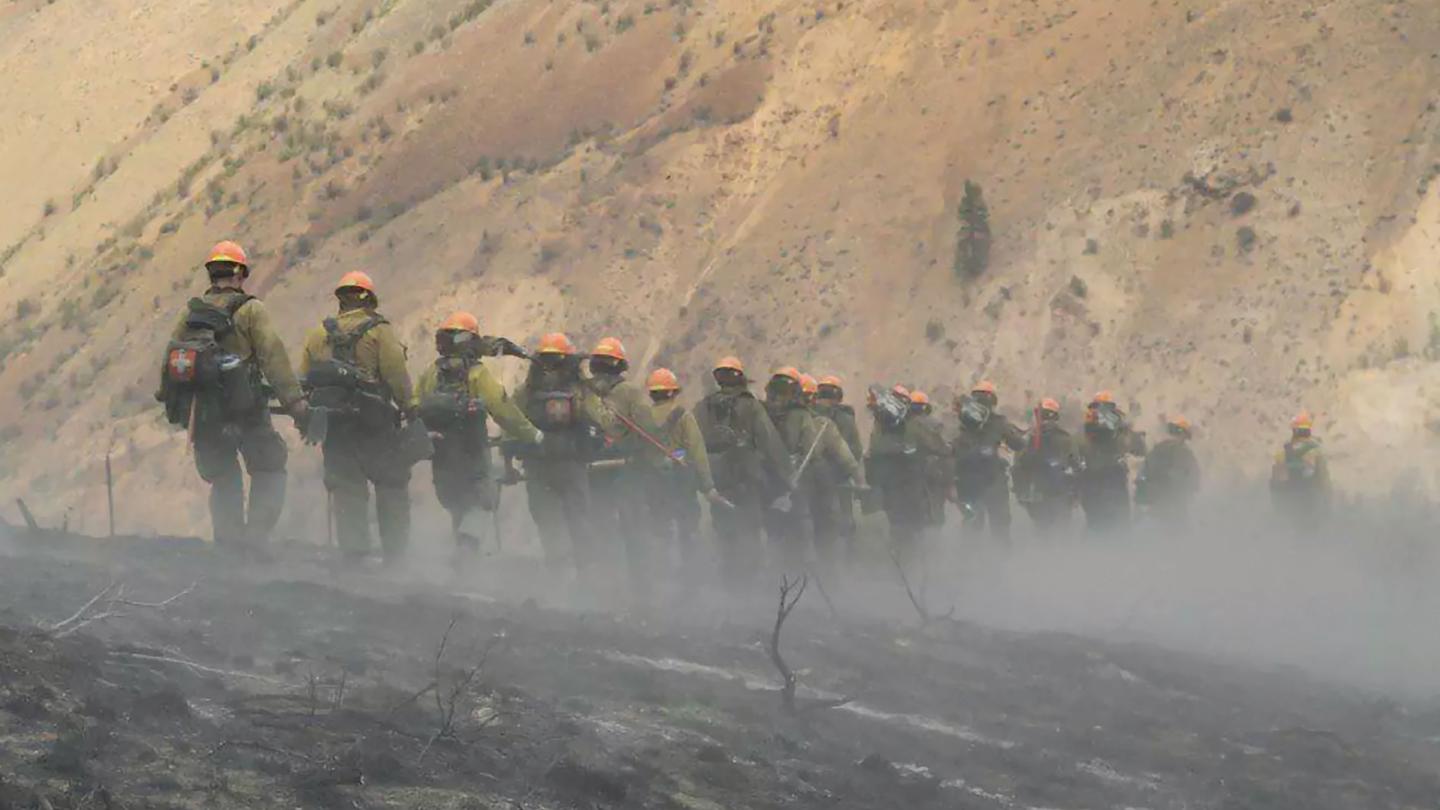 Wildfire hand crew at Moose Fire near Salmon, Idaho