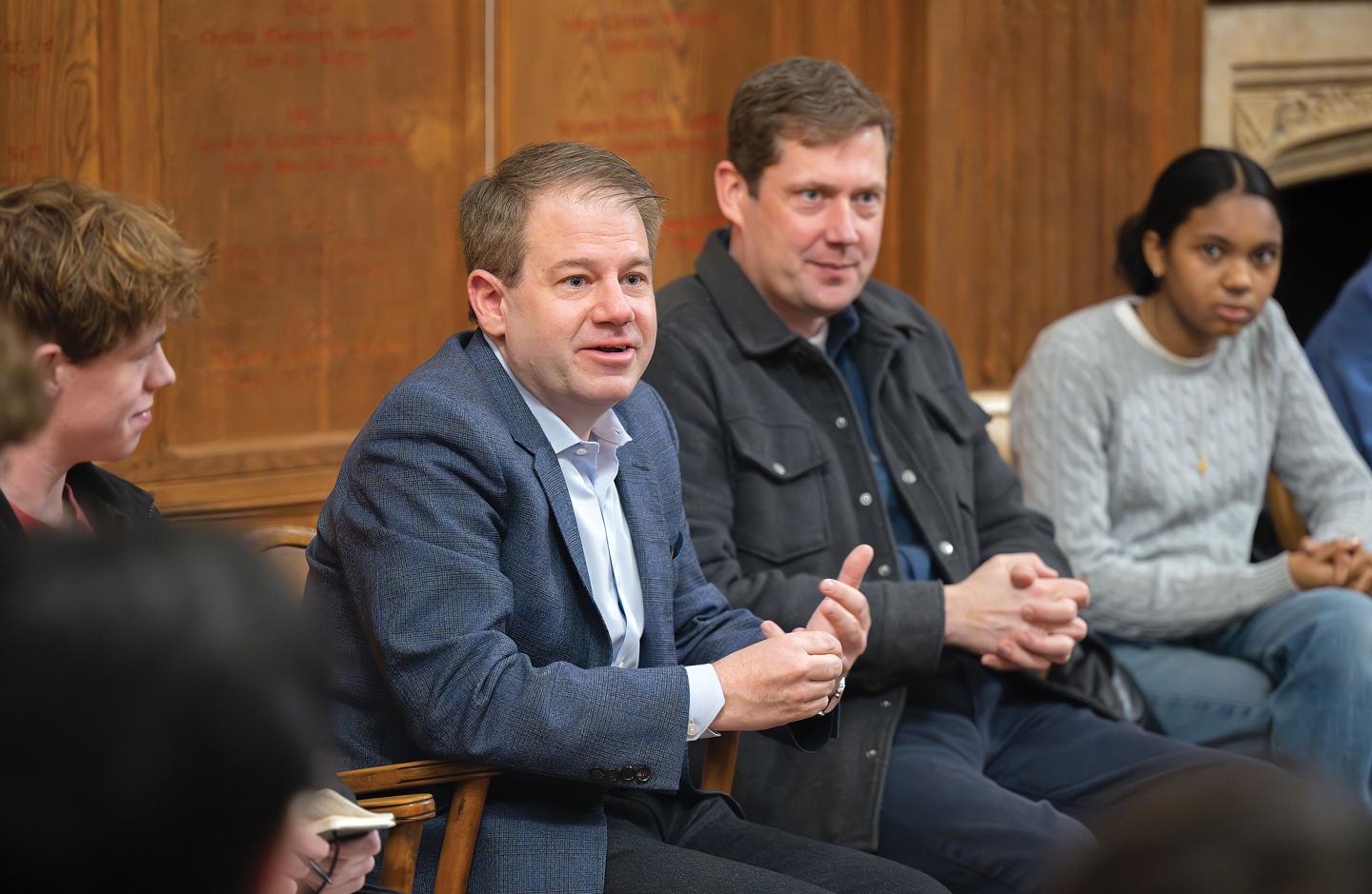 Students hear from Jeff Grappone '98 and Colin van Ostern in February 2024