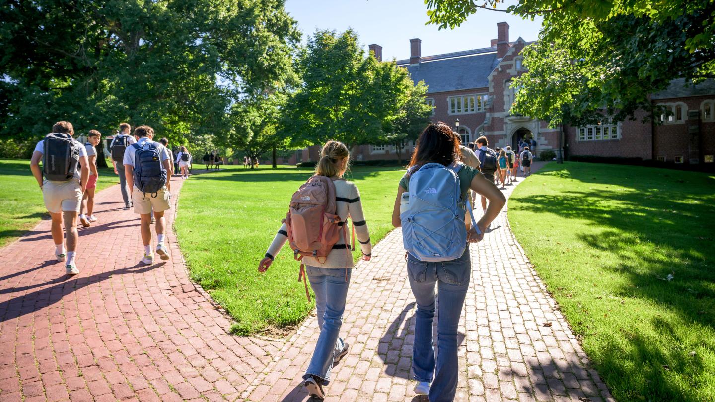 Students heading to class on first day 2024
