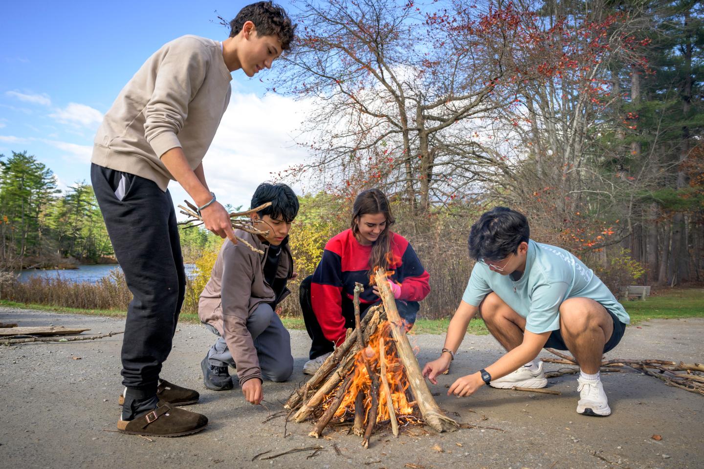 Students learned how to start small campfires as part of their LinC day activities.