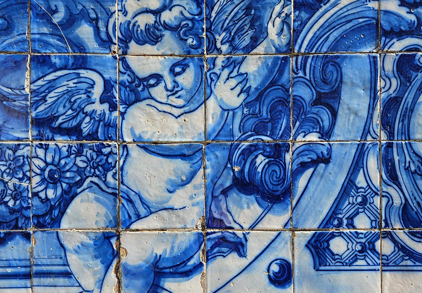 Tilework on display in the streets of Portugal.