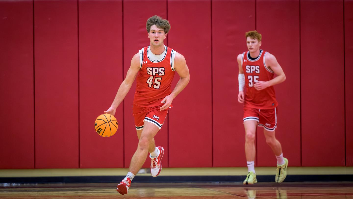 Clark and Pelletier during game against Austin Prep