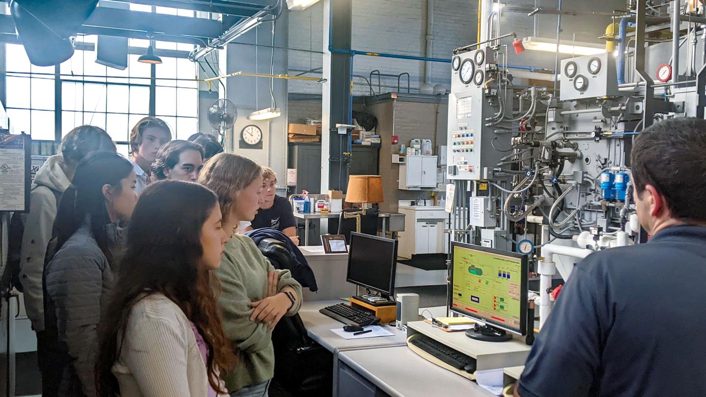 Students tour the Central Heating Plant