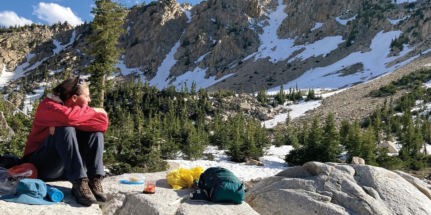 Ashley Adams '96 hiking Great Basin