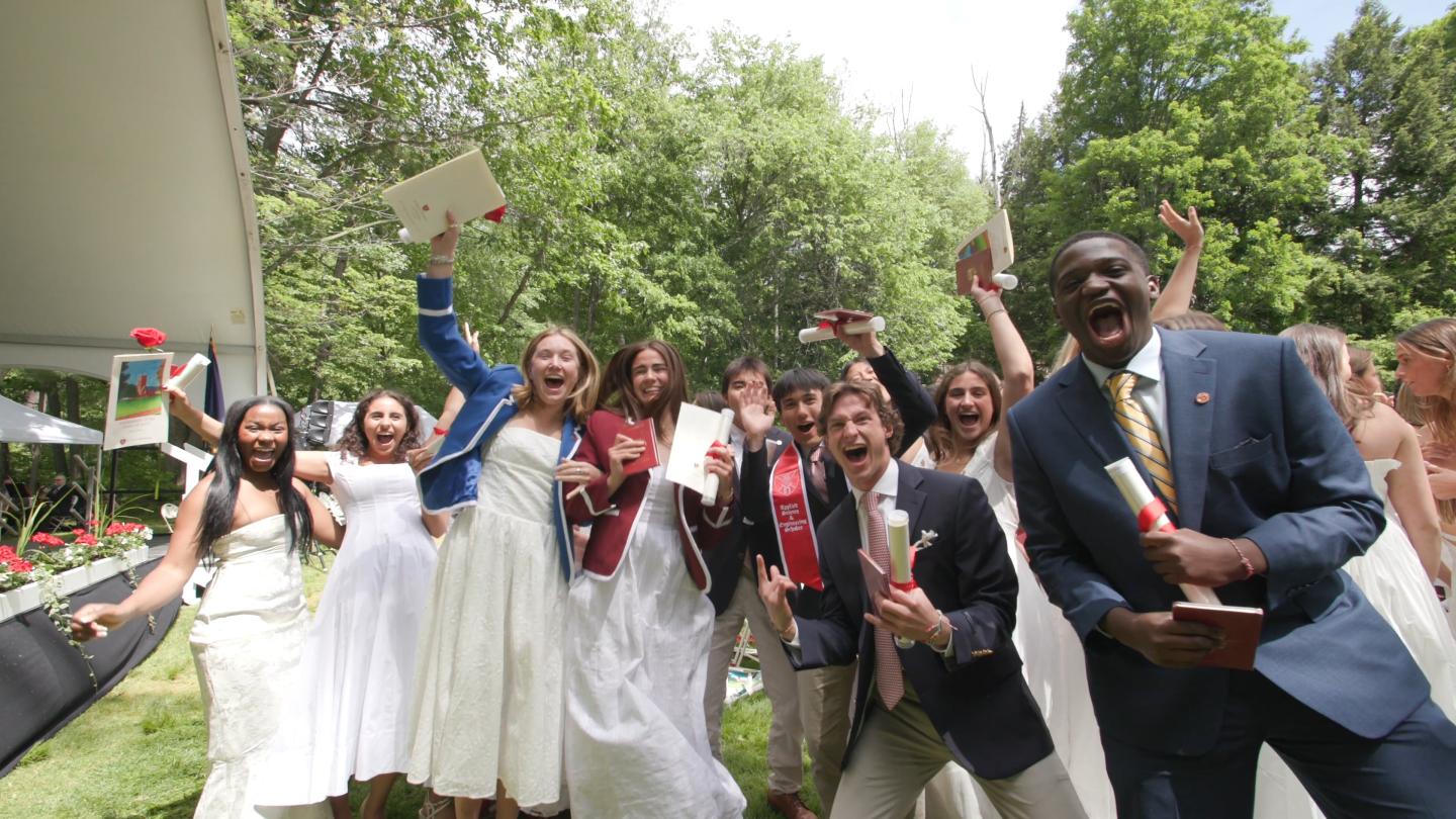 Graduates celebrating after Graduation Ceremony