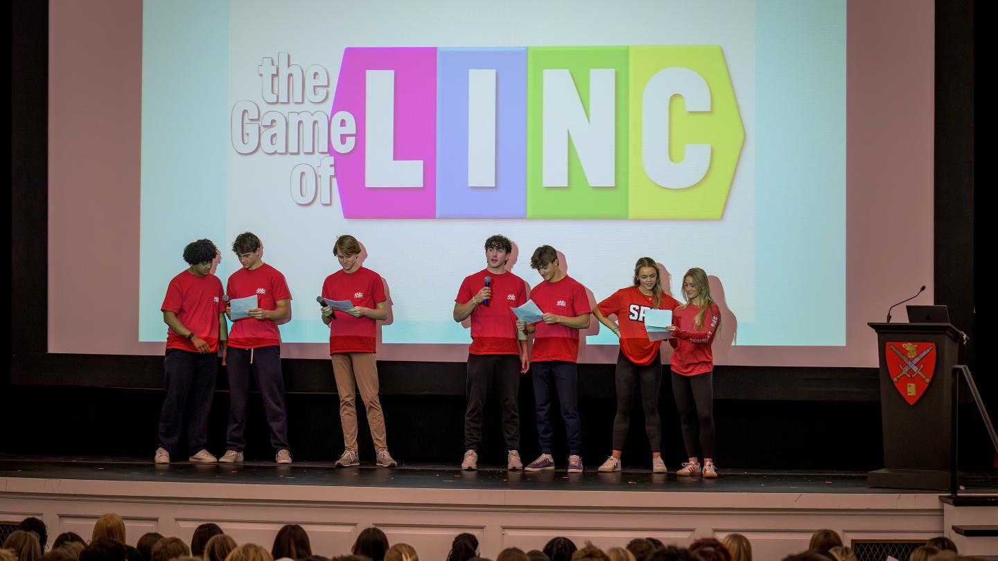 LinC leaders speaking at the start of Linc Day Fall Term 2025