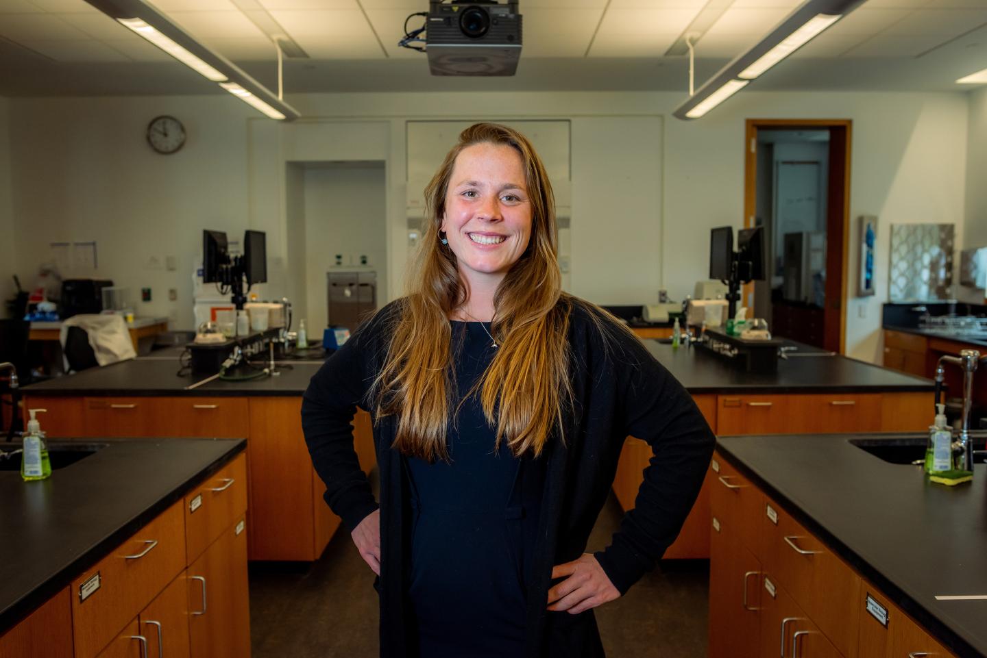 Science Teacher Sarah Boylan in her ASEP Classroom in the Lindsay Center for Math and Science at St. Paul's School.