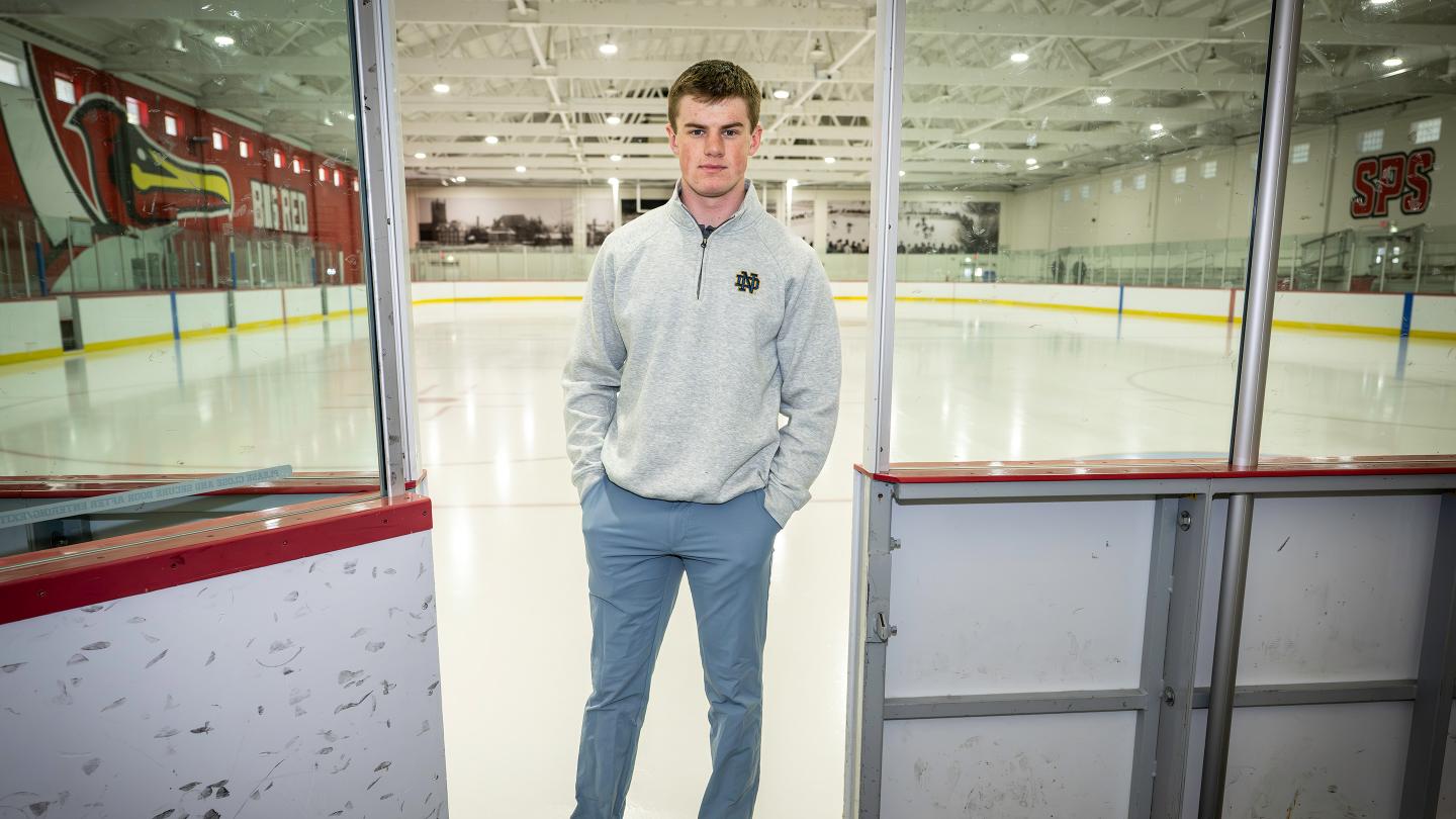 Colin O'Leary at entrance to the ice in Gordon Rink