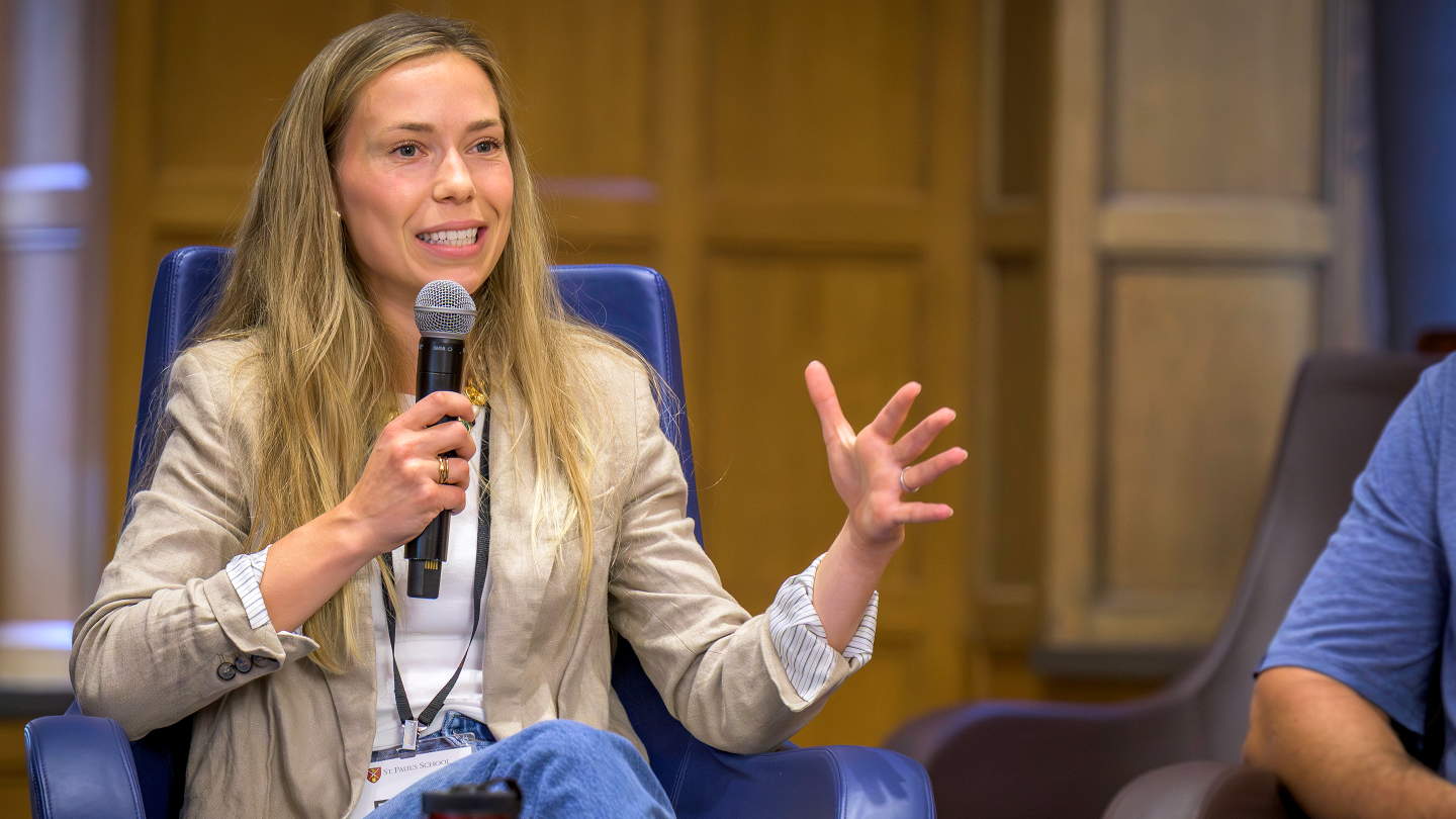 Emily Blundo ASP'15 speaking during the career panel at Alumni Day 2025
