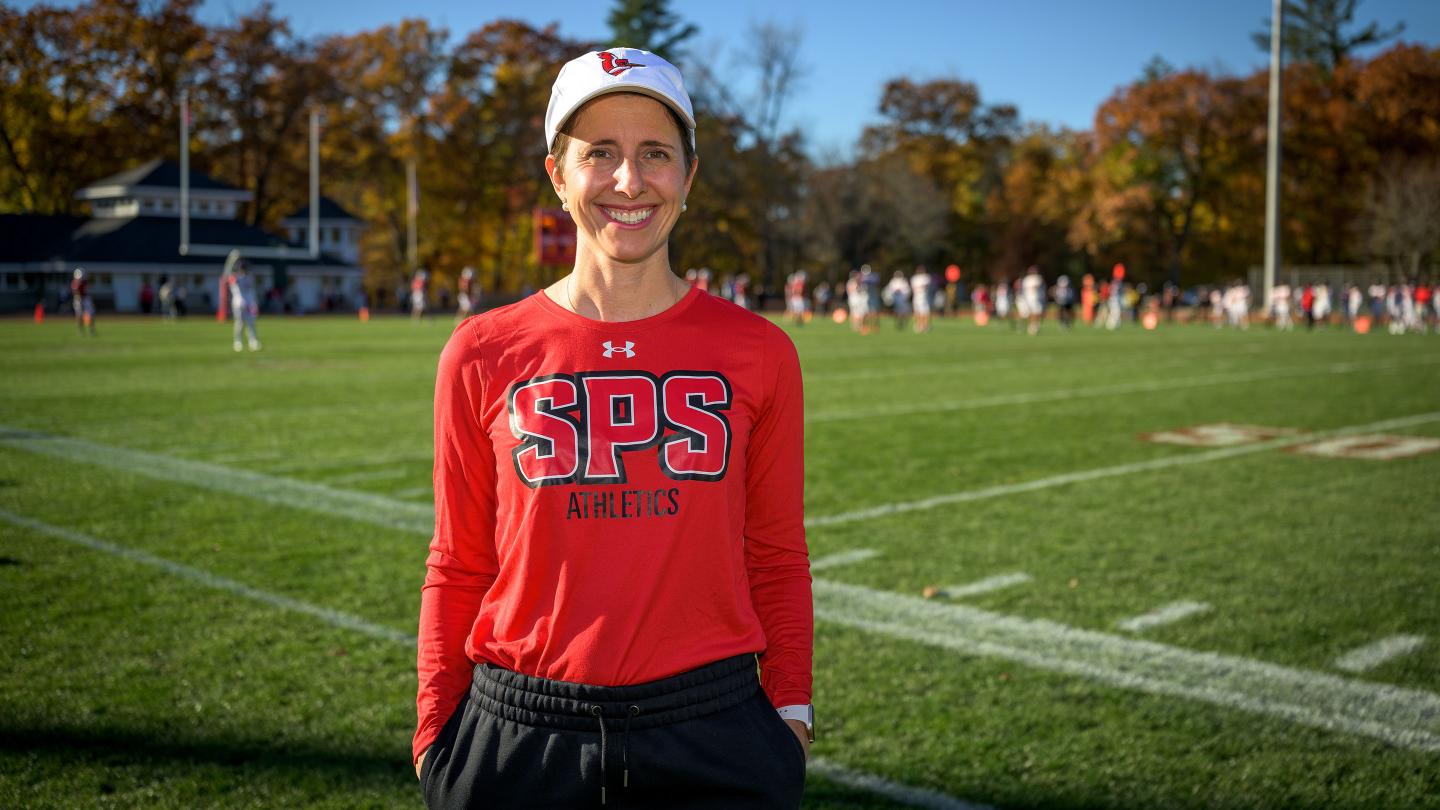 Kate Doyle on the sidelines at an athletic event