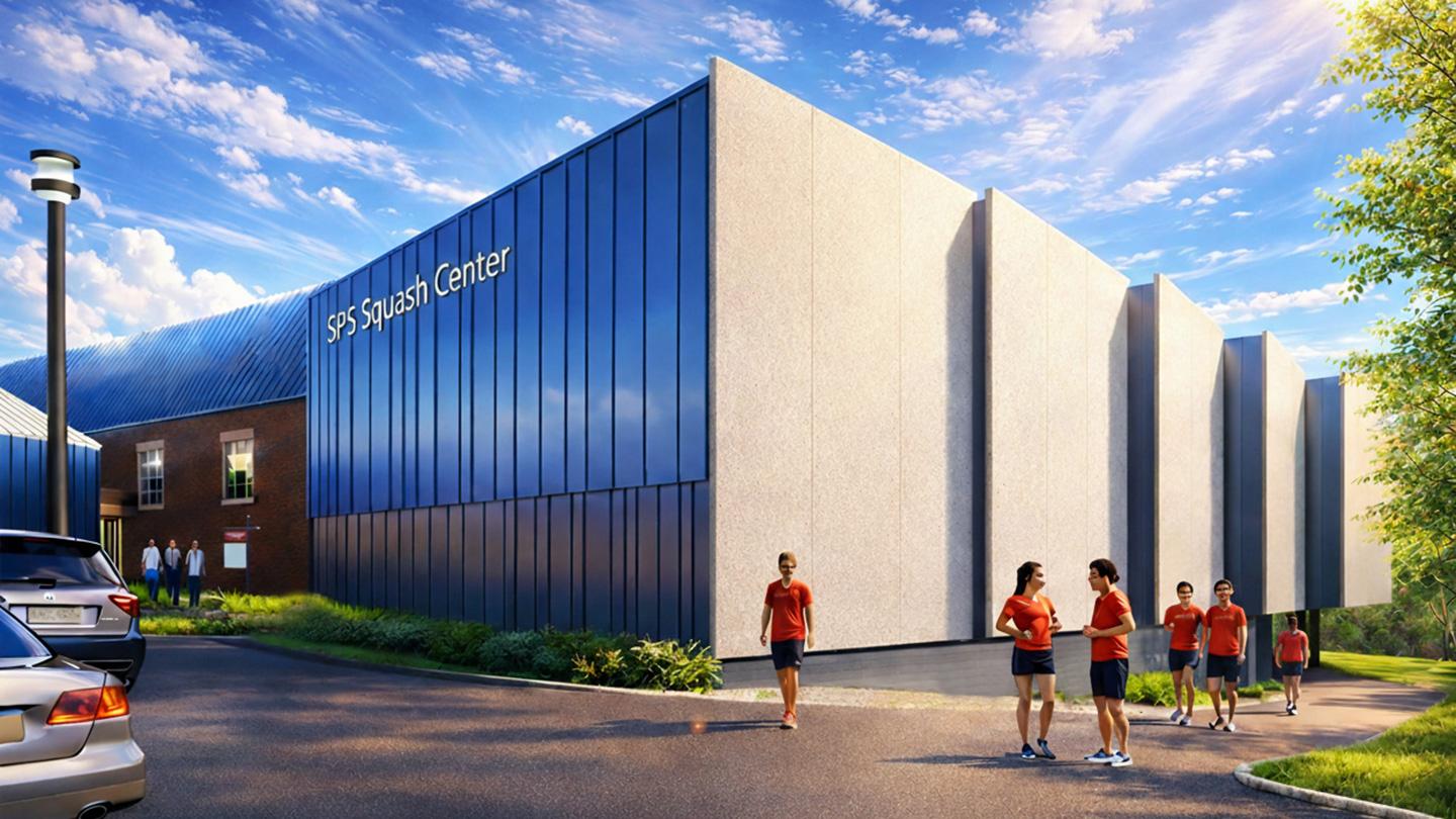 Rendering for outside view of new squash center