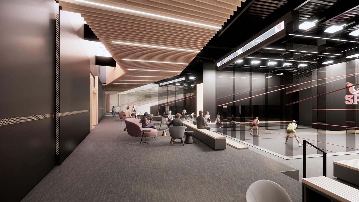 Pavilion by glass courts