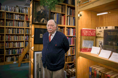 Jim Cummins '64 in his bookstore in New York